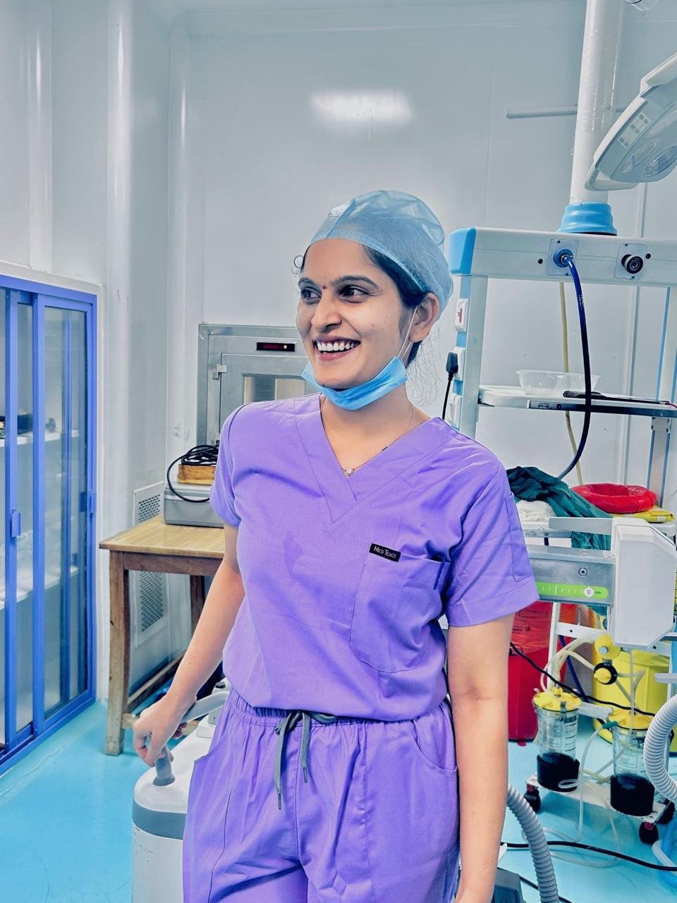 Dr. Sindhura Madugula in the operating theatre
